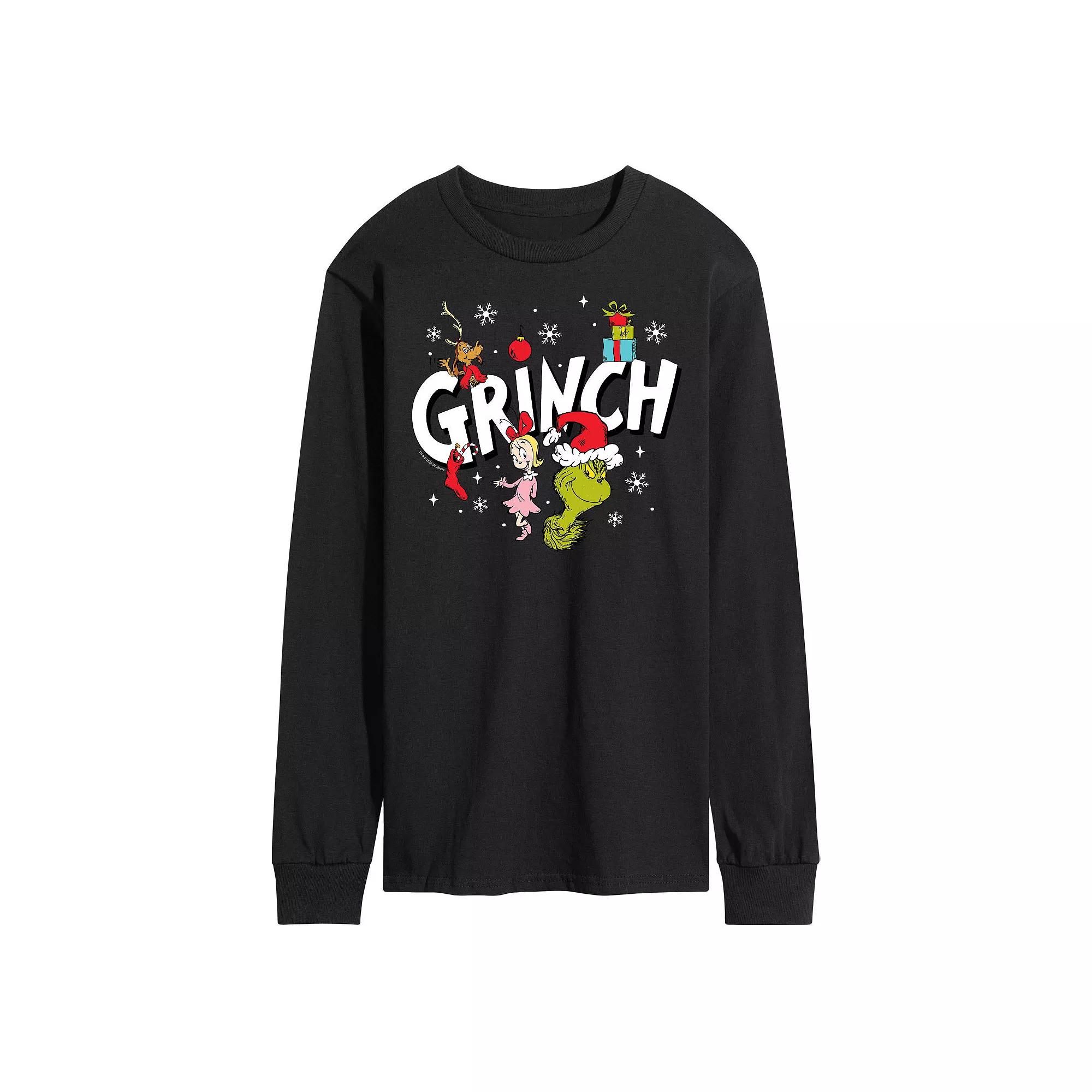 Men's Dr. Seuss Grinch Logo Long Sleeve Tee,  Product Image