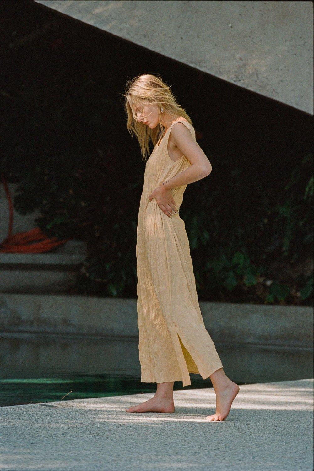 Cate Smock Midi Dress Butter Product Image