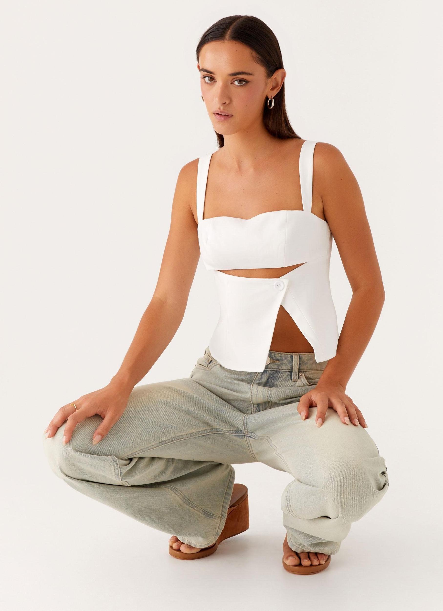 Pia Cut Out Top - White Product Image