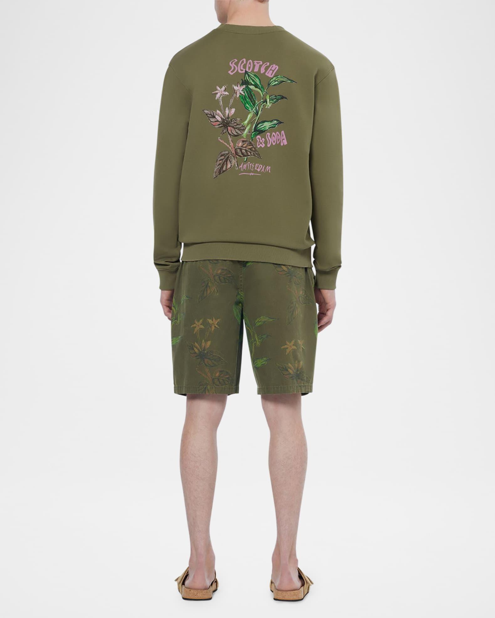 Men's Printed Cotton Relaxed-Fit Shorts Product Image