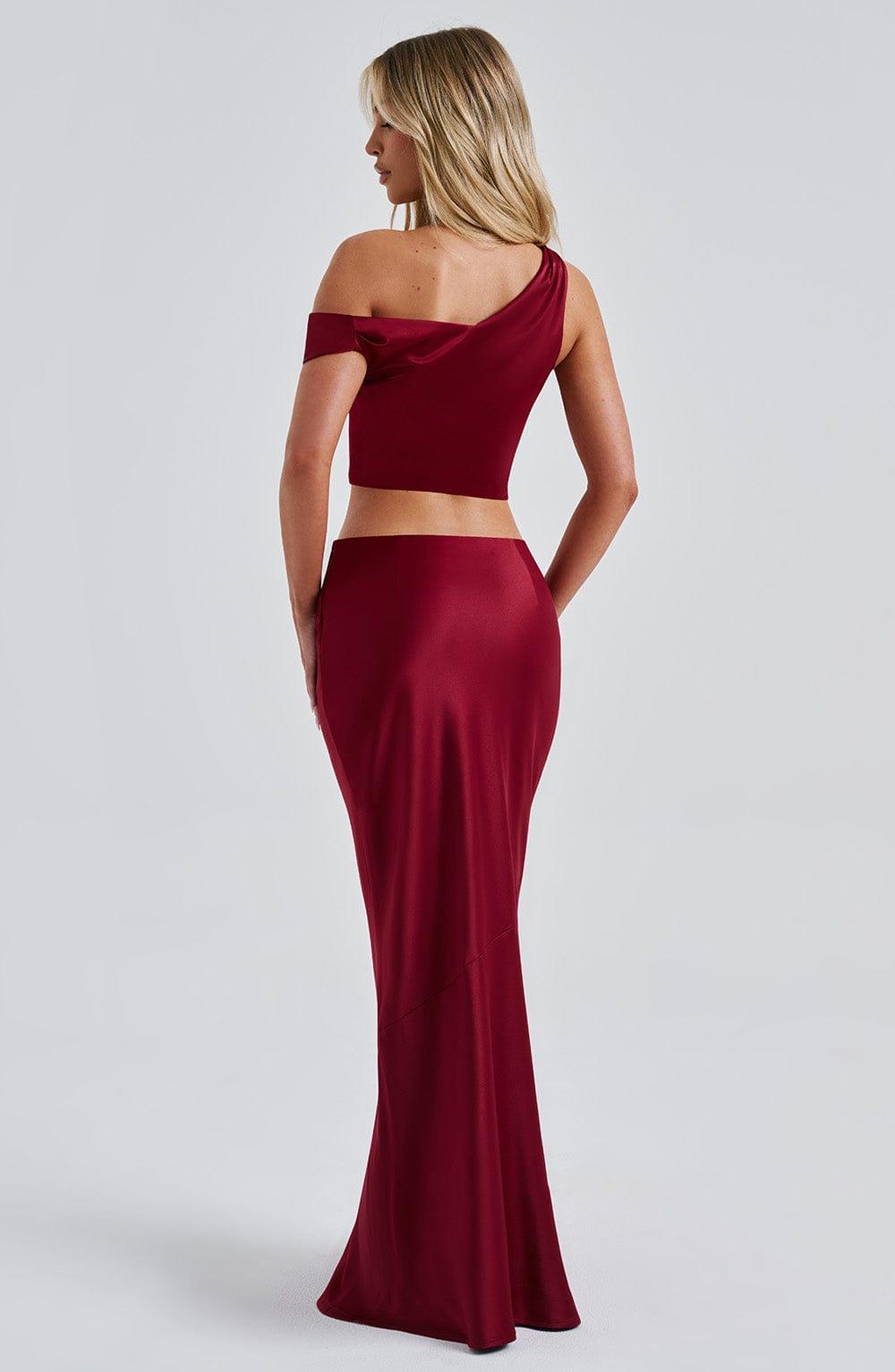 Bernadette Maxi Skirt - Burgundy Product Image