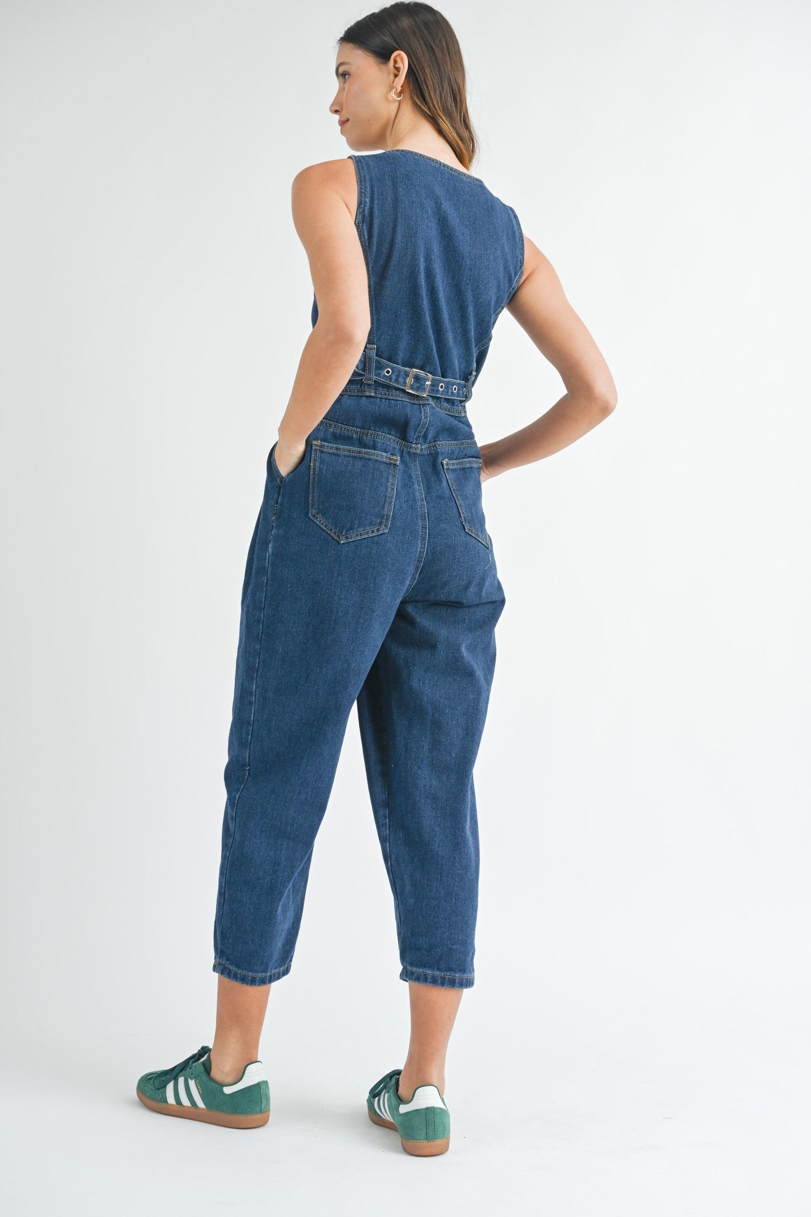 Denim Vest Jumpsuit Product Image
