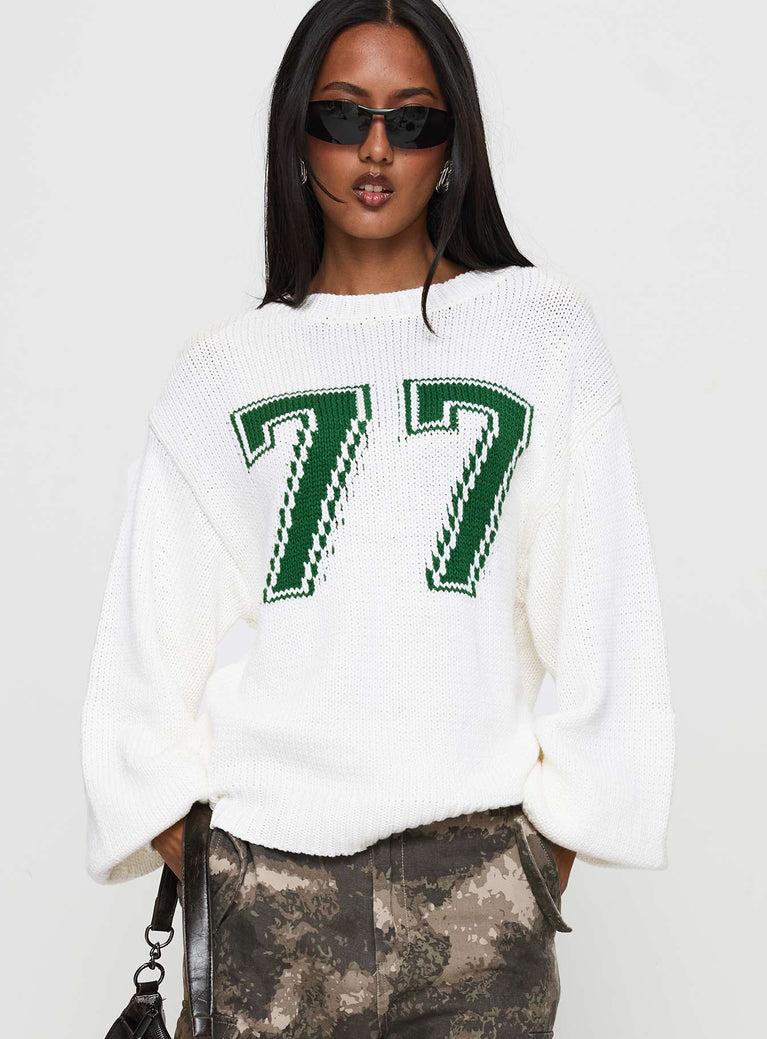 Summer 77 Knit Sweater White / Green Product Image