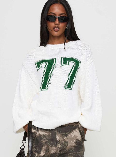 Summer 77 Knit Sweater White / Green Product Image