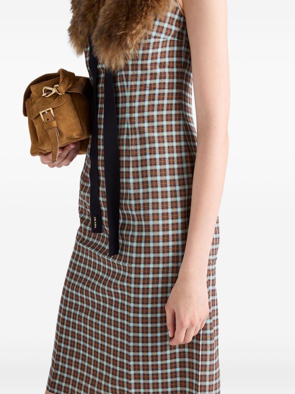 checked-pattern midi dress Product Image
