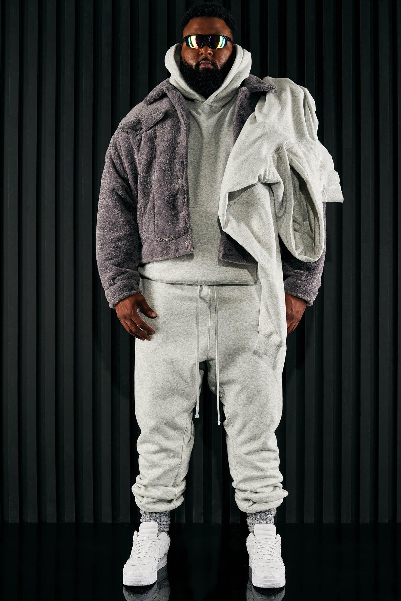 Tyson Oversized Heavyweight Hoodie - Heather Grey Product Image