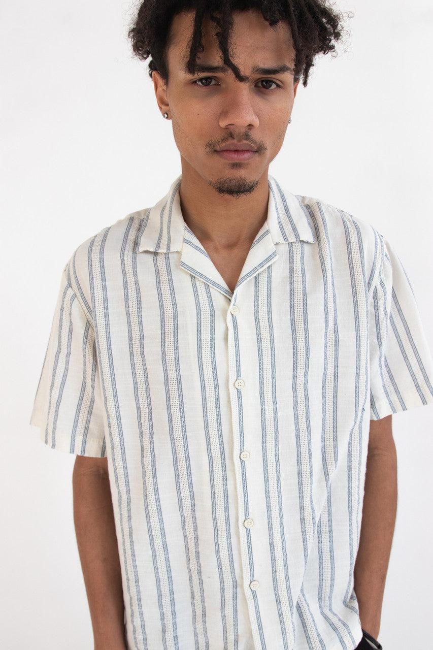 Beachy Textured Stripe Button Up Shirt Product Image
