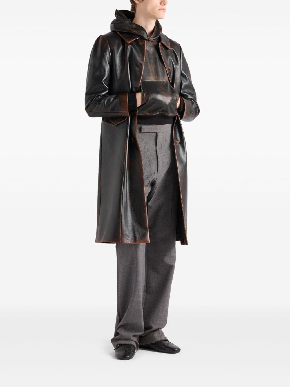 leather hoodie Product Image