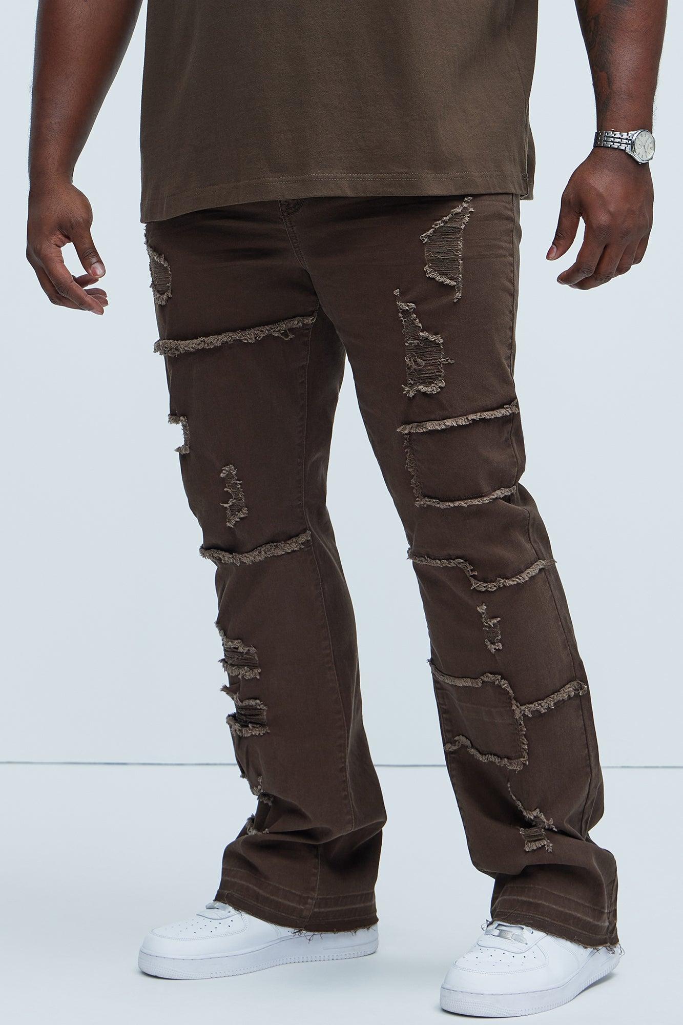 Manchester Stacked Skinny Flare Pants - Dark Brown Product Image