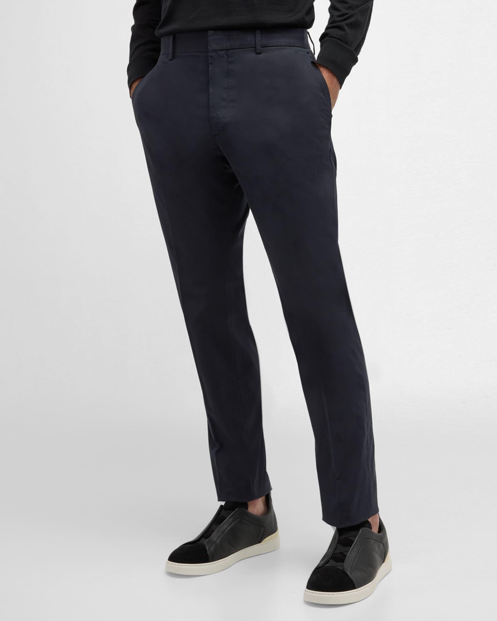 Men's Premium Cotton Flat-Front Trousers Product Image