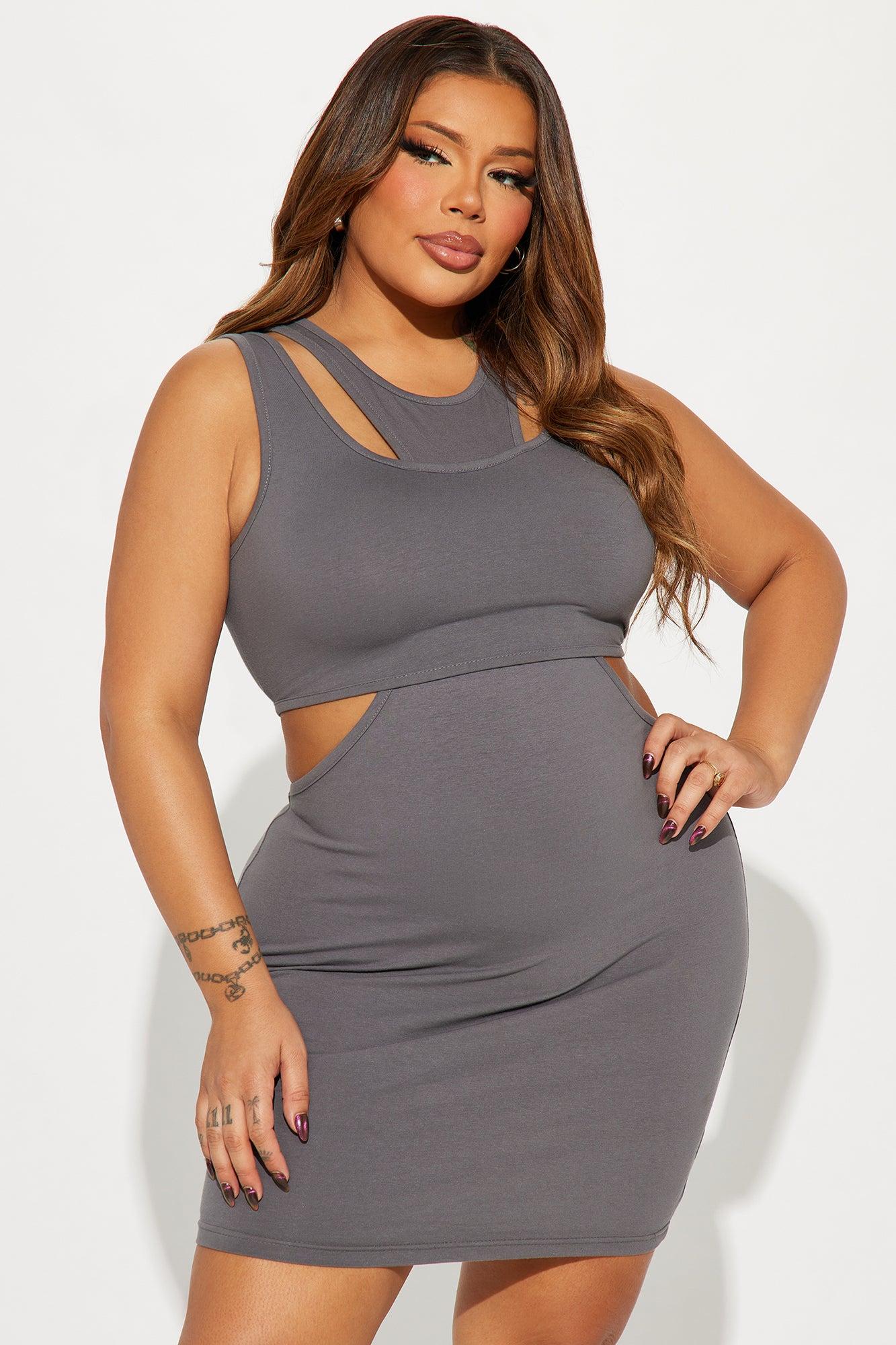 Chelsi Jersey Mini Dress - Charcoal Product Image