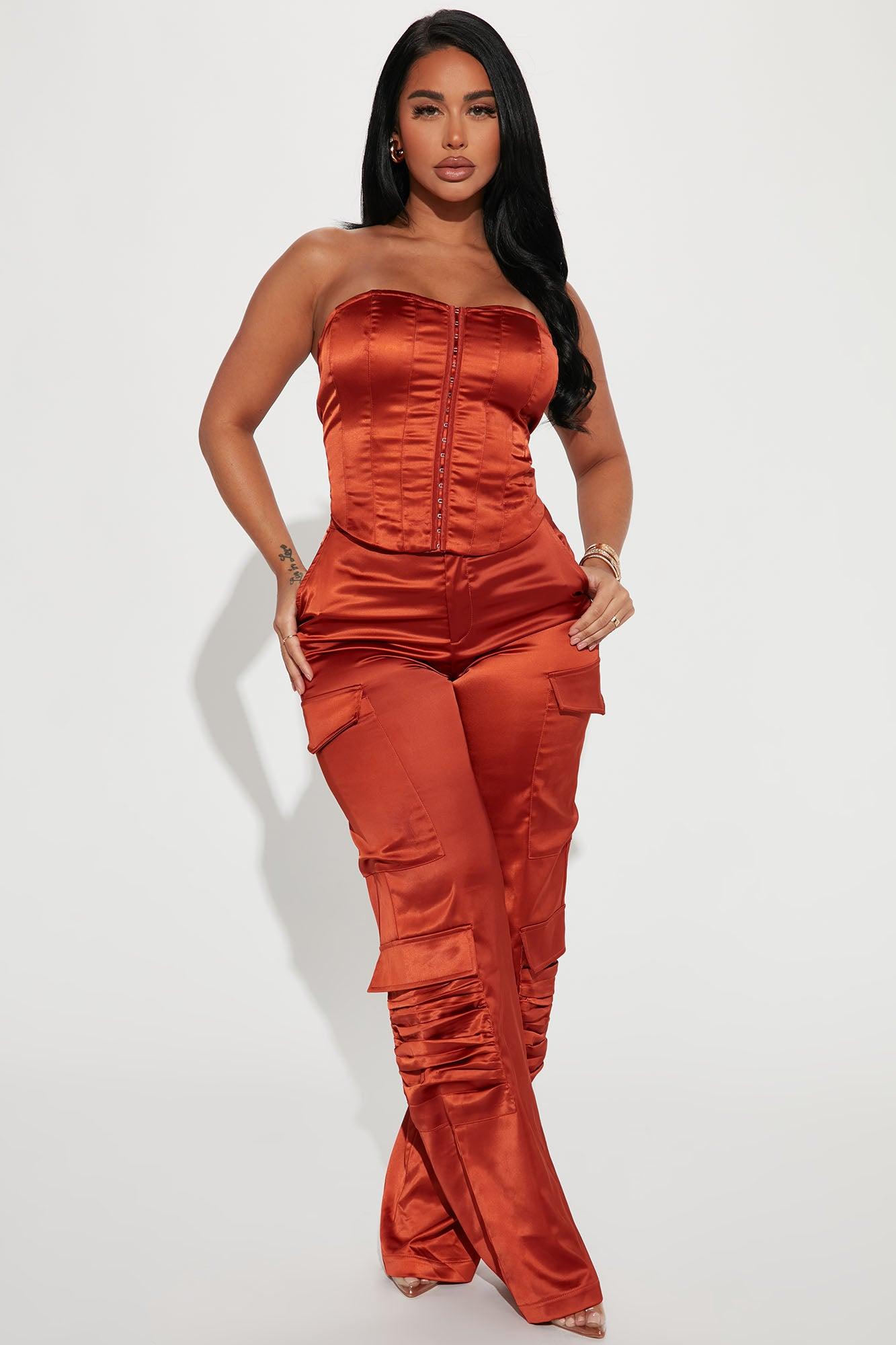 Amirah Satin Pant Set - Copper Product Image