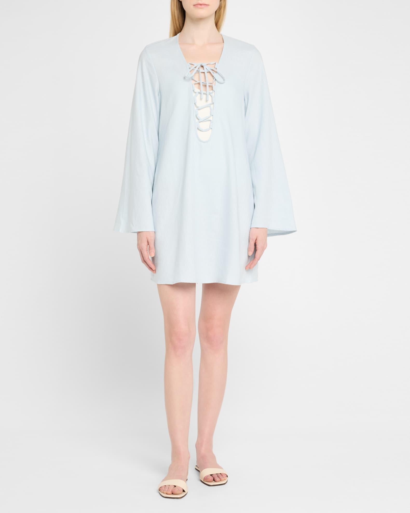 Tie-Front Mini Dress Coverup Product Image