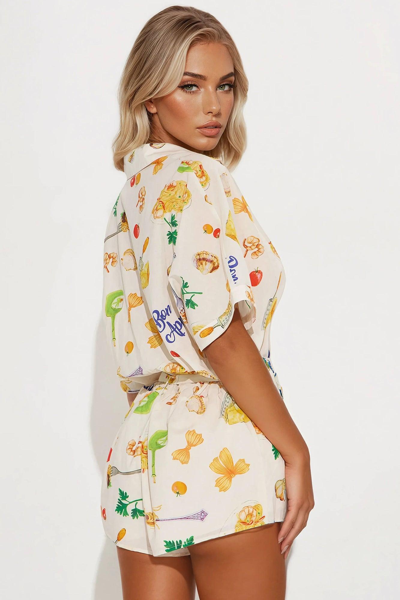 Bon Appetit Romper - White/combo Product Image
