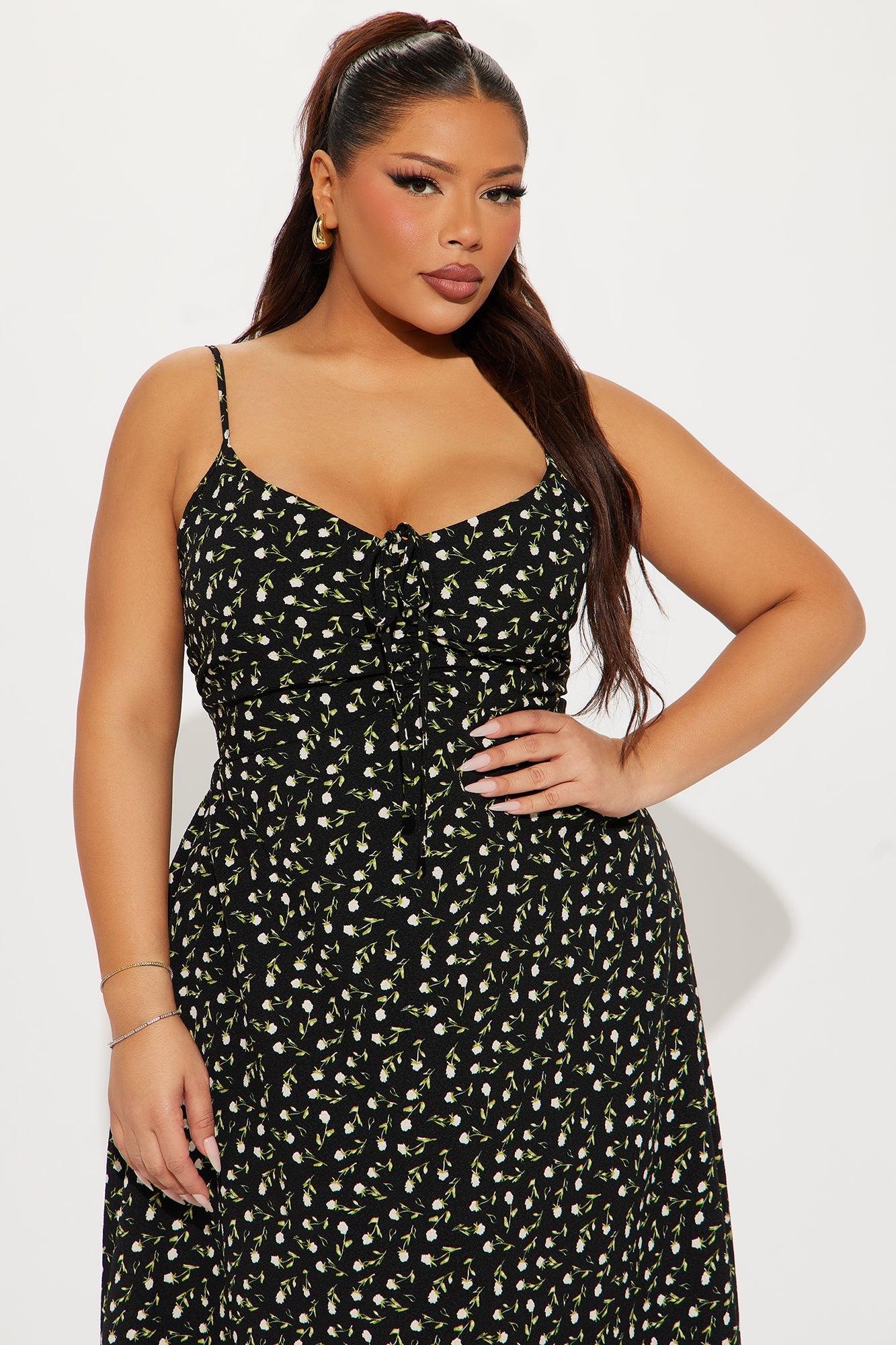 Lisa Floral Midi Dress - Black/combo Product Image