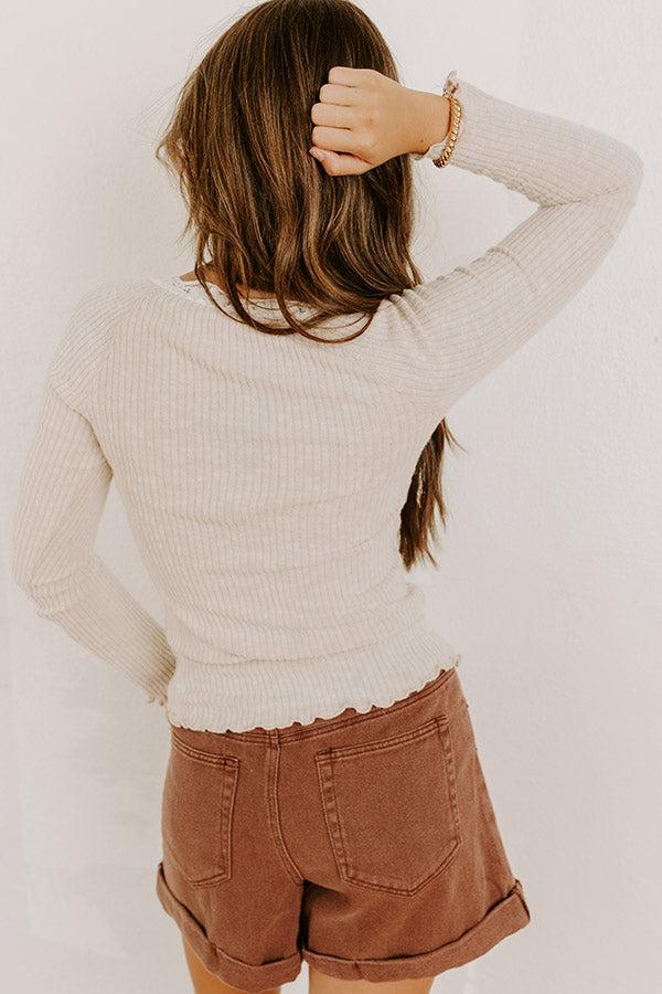 Sunday In Sycamore Ribbed Top Product Image