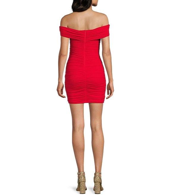Lulus Ruched High Neck Bodycon Mini Dress Product Image