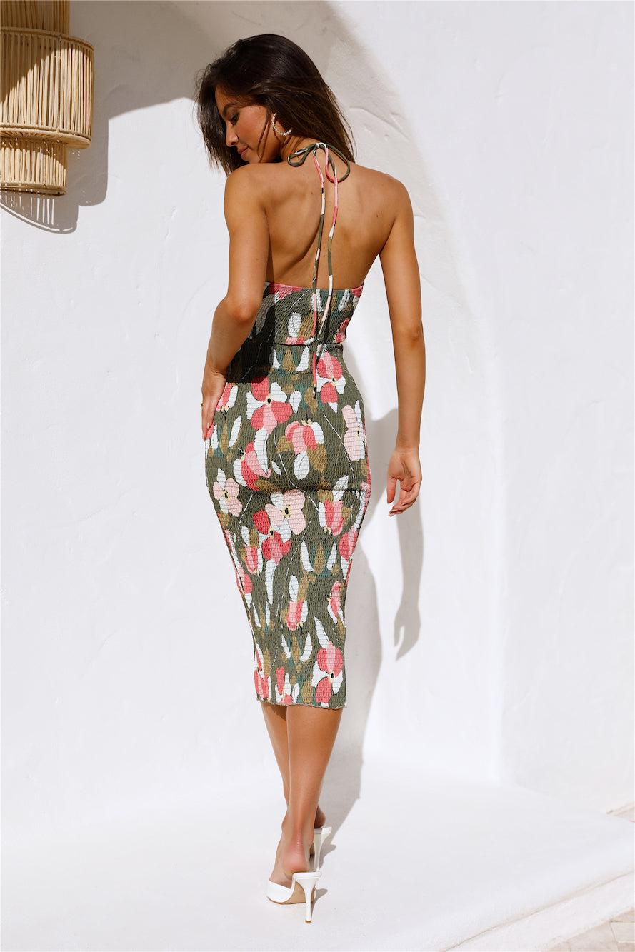 Glowing Shrine Midi Dress Green Product Image