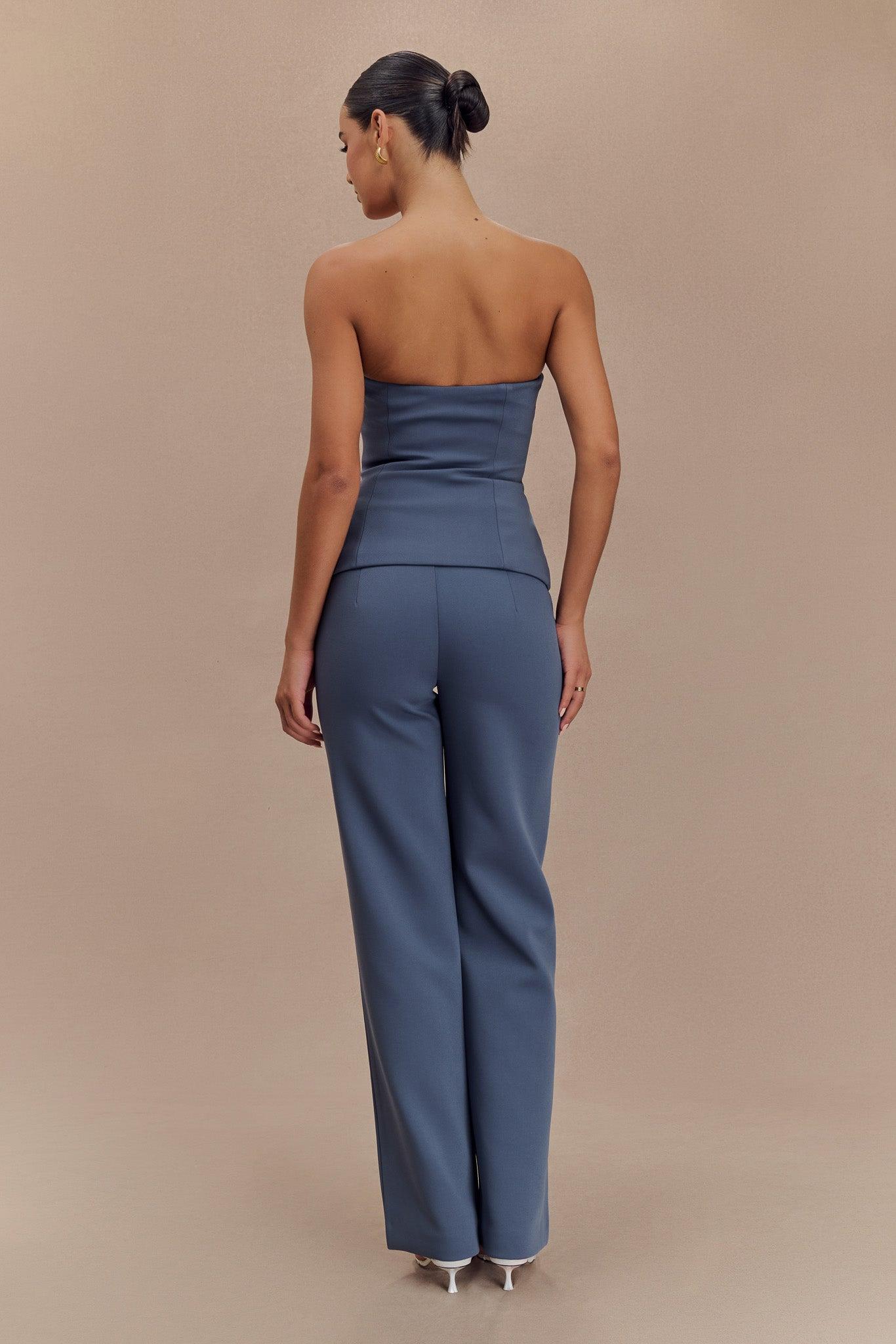 Lindie Straight Leg Suiting Pants - Steel Product Image