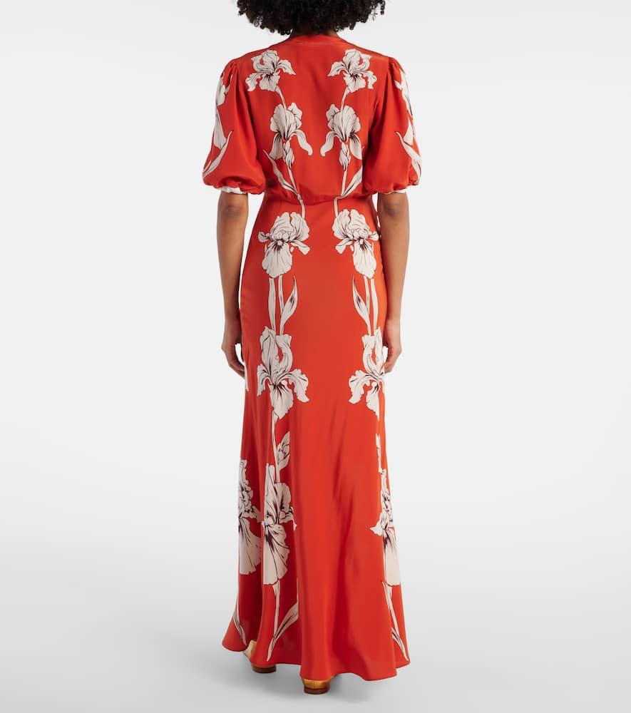 LA DOUBLEJ Marlene Floral-print Silk-crepe Maxi Dress In Iris Placée Product Image