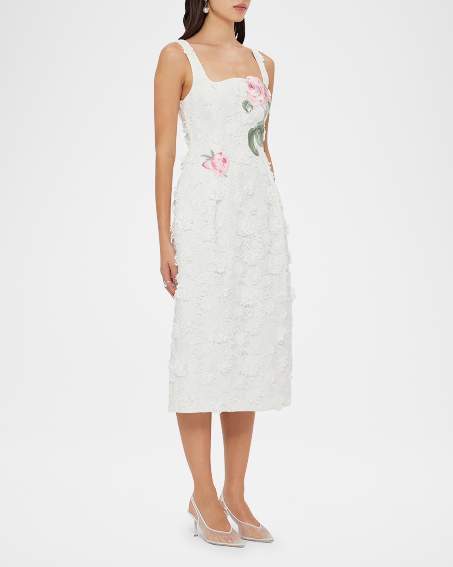 Larissa Floral Applique Lace Midi Dress Product Image