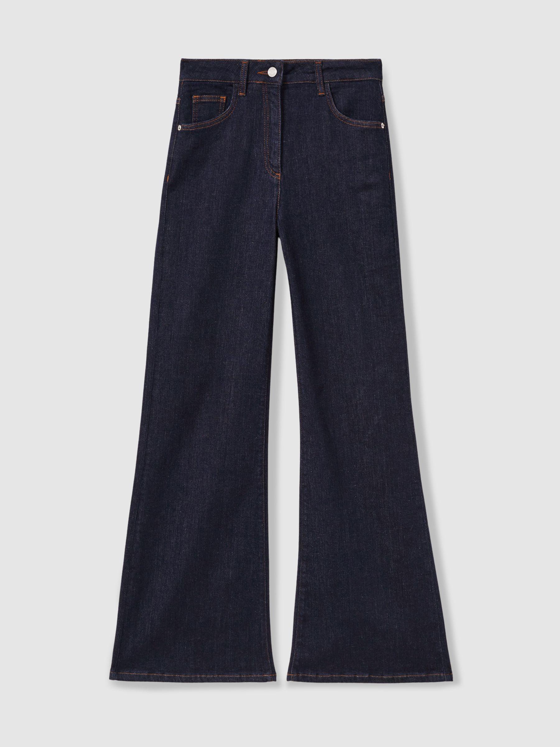 Petite Mid-Rise Straight-Leg Jeans in Mid Blue Product Image