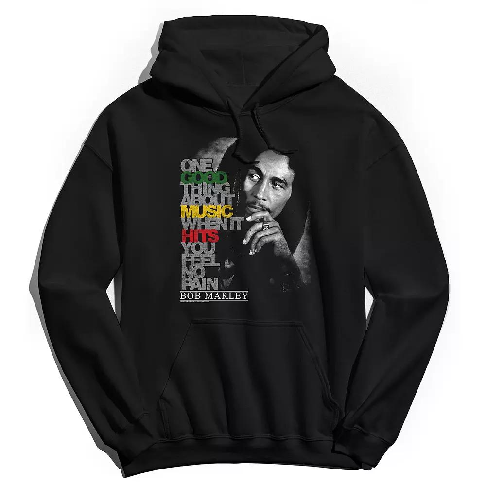 Men's Bob Marley Lyric Good Music Hoodie, Size: XXL, Black Product Image