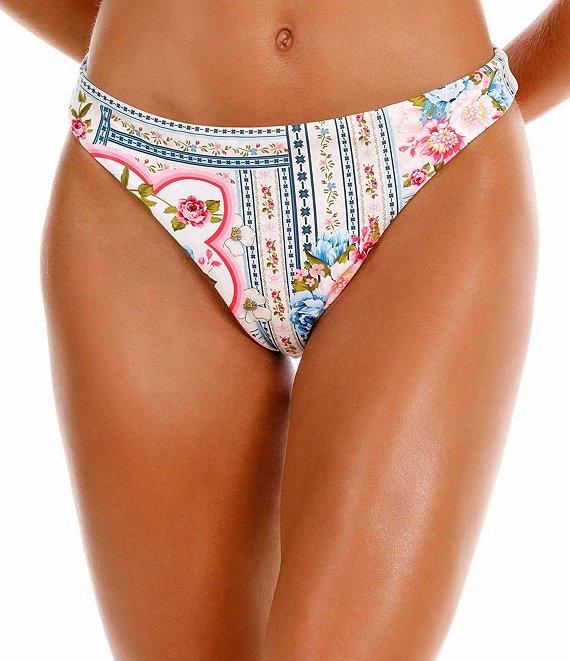 Agua Bendita Ilu Meraki Reversible Floral Print Hipster Swim Bottom Product Image