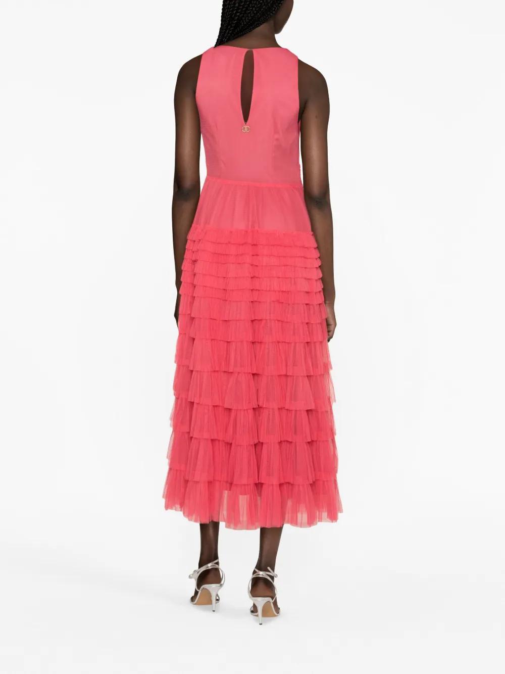 ruffled tulle midi dress Product Image