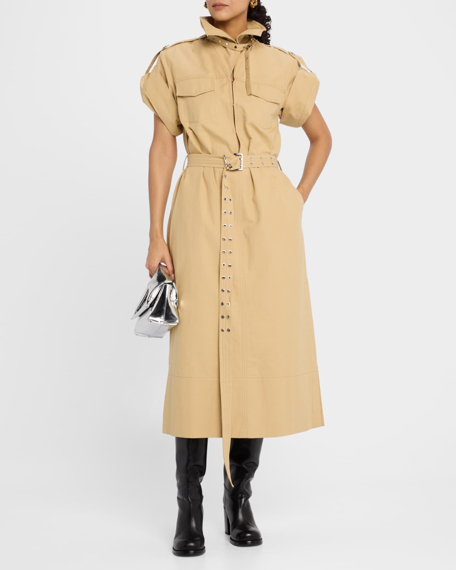 Cowl-Neck Summer Suiting Dress Product Image