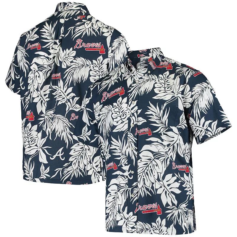 Men's Reyn Spooner Navy Atlanta Braves Aloha Button-Down Shirt, Size: Small, Blue Product Image