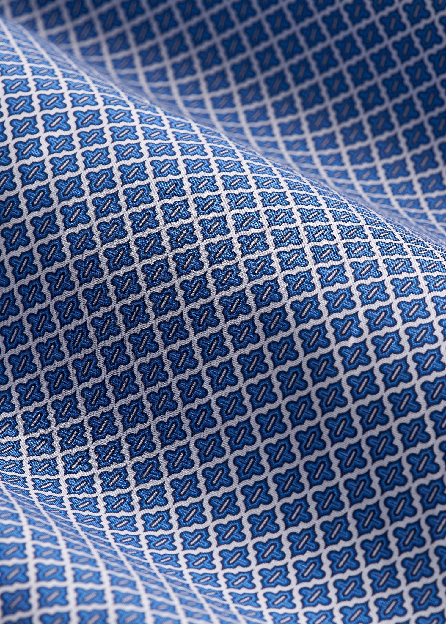 Premium Dress Shirt for Tall Men in Blue Geometric Male Product Image