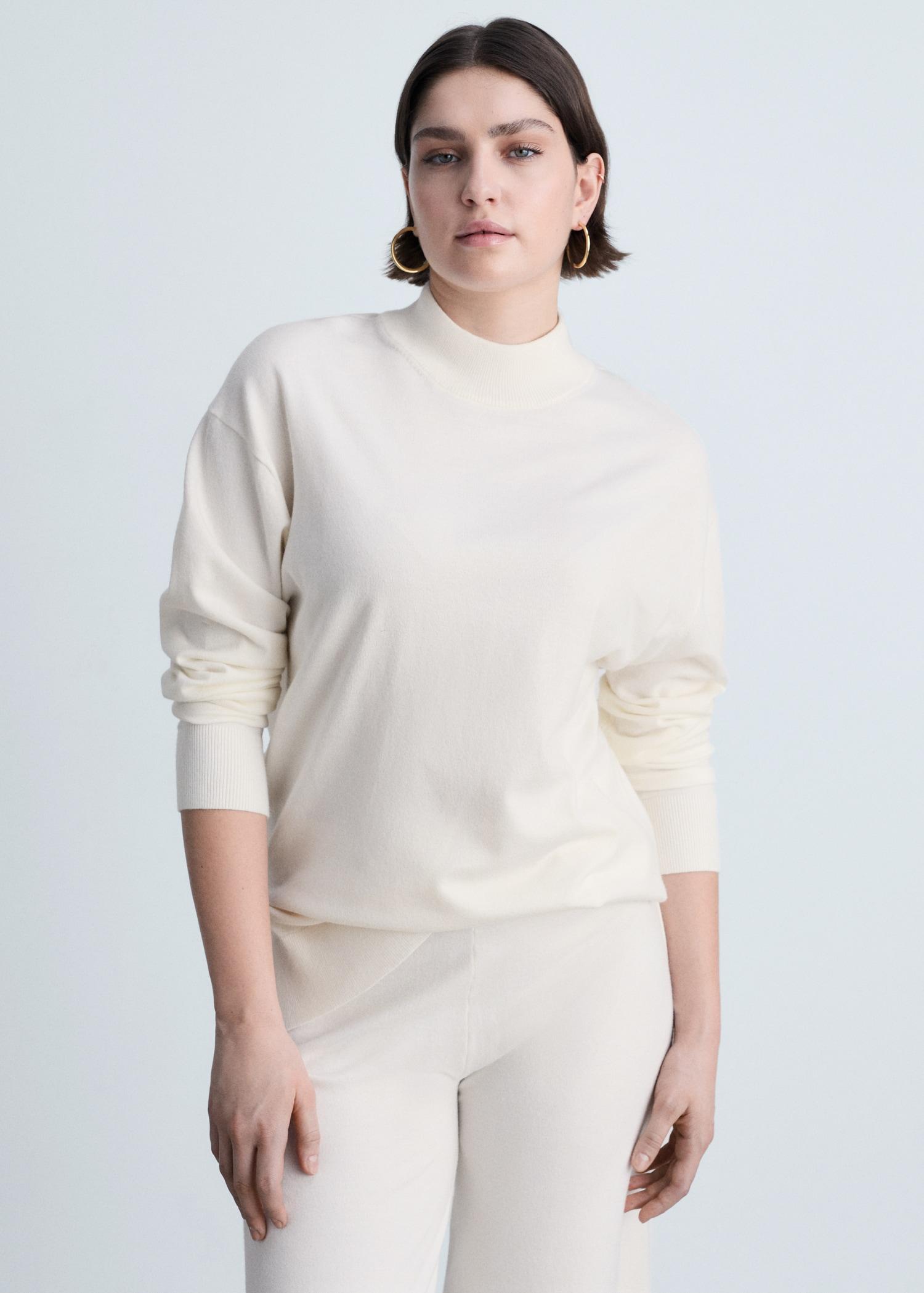 Perkins neck knitted sweater - Women | MANGO USA Product Image