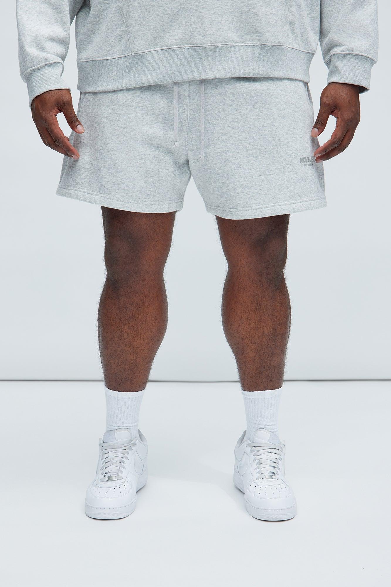 Tyson Novamen Oversize Heavyweight Sweat Shorts - Heather Grey Product Image