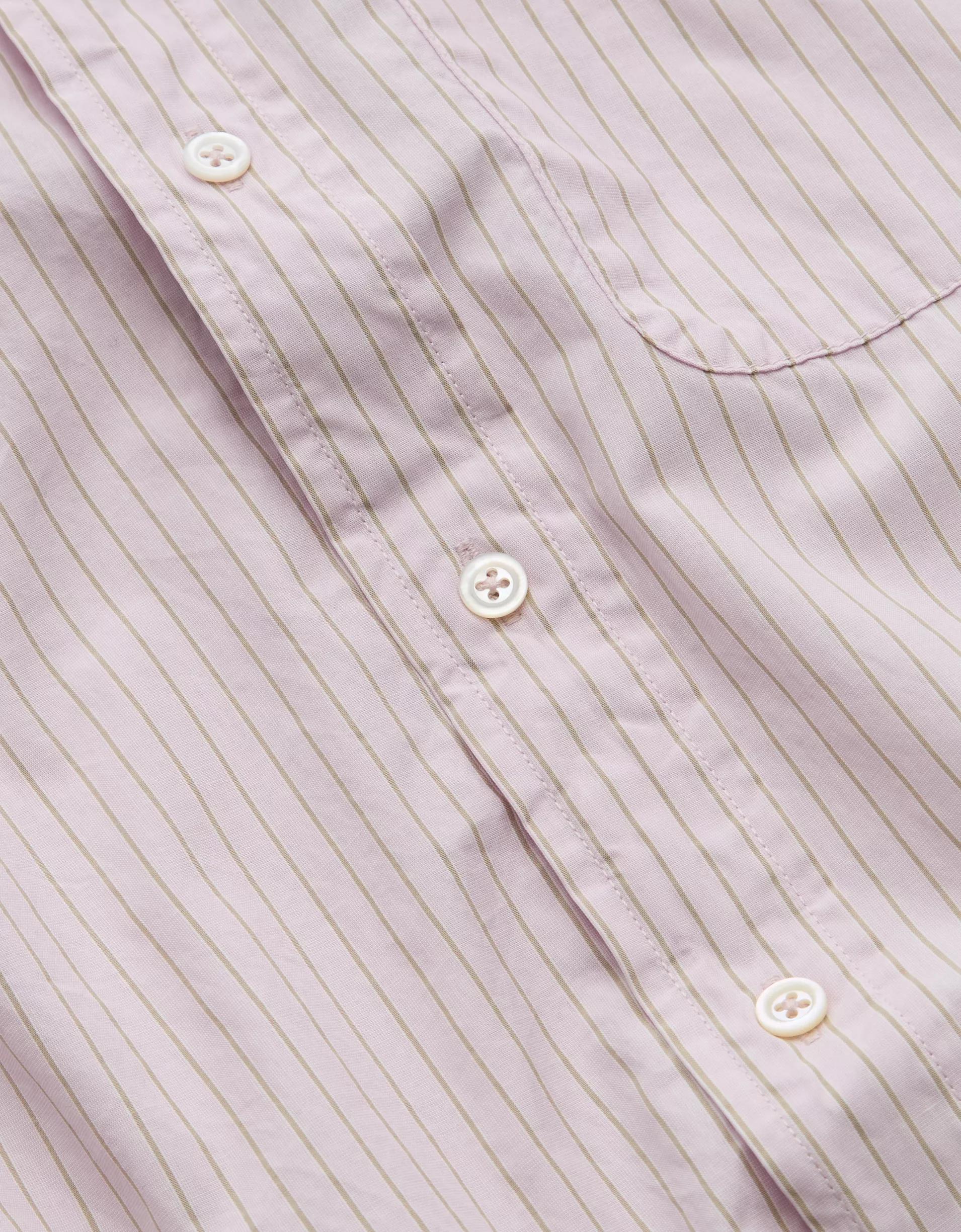AE77 Premium Relaxed Striped Poplin Button-Up Shirt Product Image