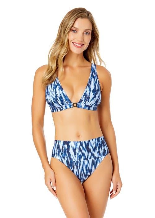 Anne Cole Women's Shibori Geo Ring Plunge Triangle Bikini Swim Top Product Image
