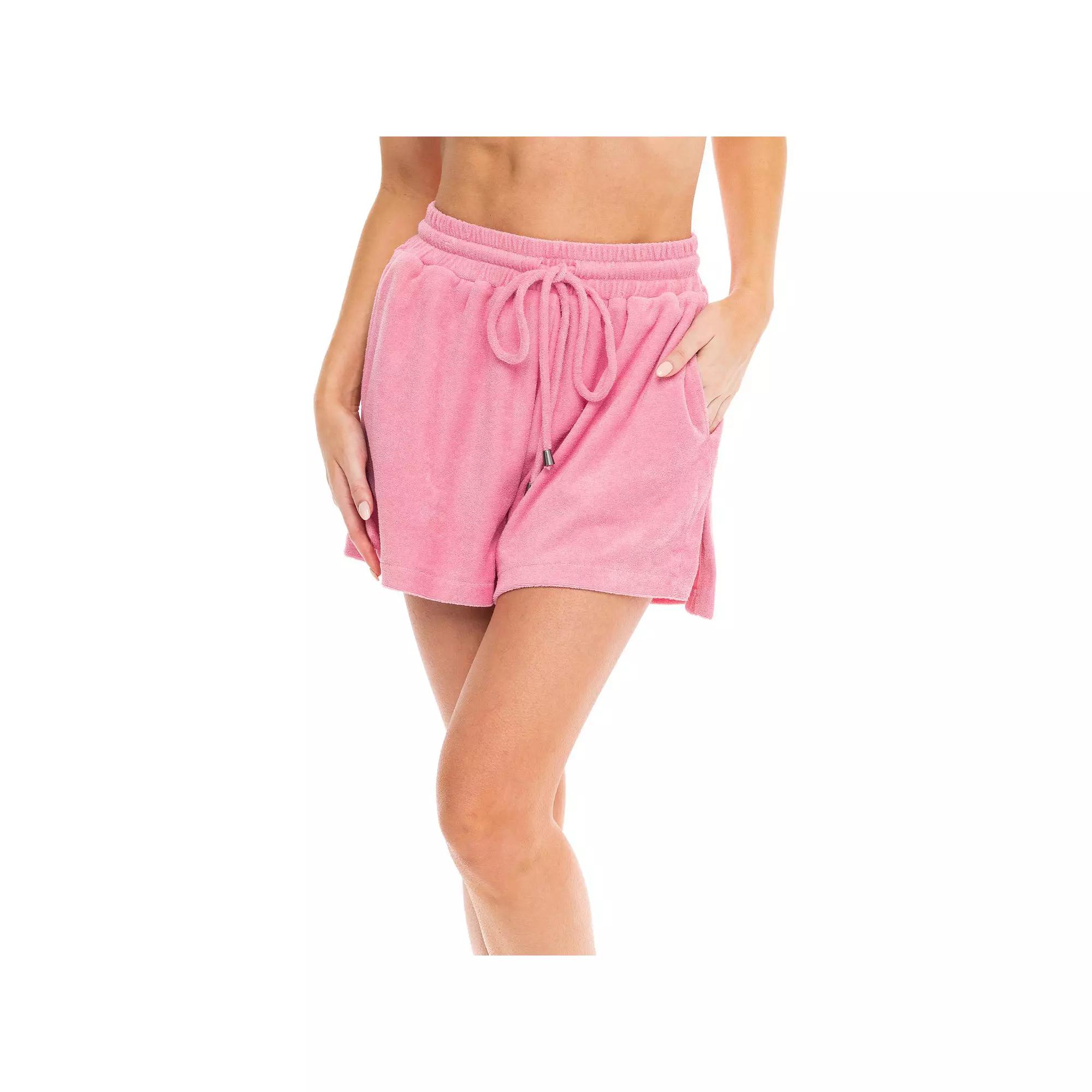 Women's Jordan Taylor Terrycloth Swim Cover-Up Shorts, Size: XL, Pink Product Image