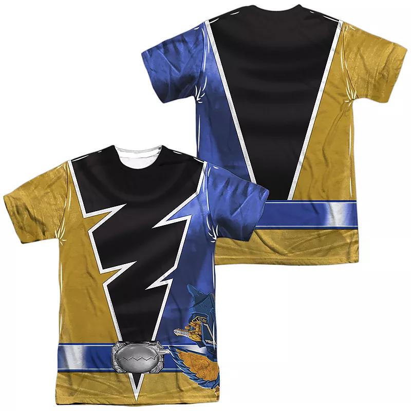 Men's Power Rangers: Dino Fury Gold Ranger Costume Sublimated Graphic Tee, Size: Small, Black Product Image