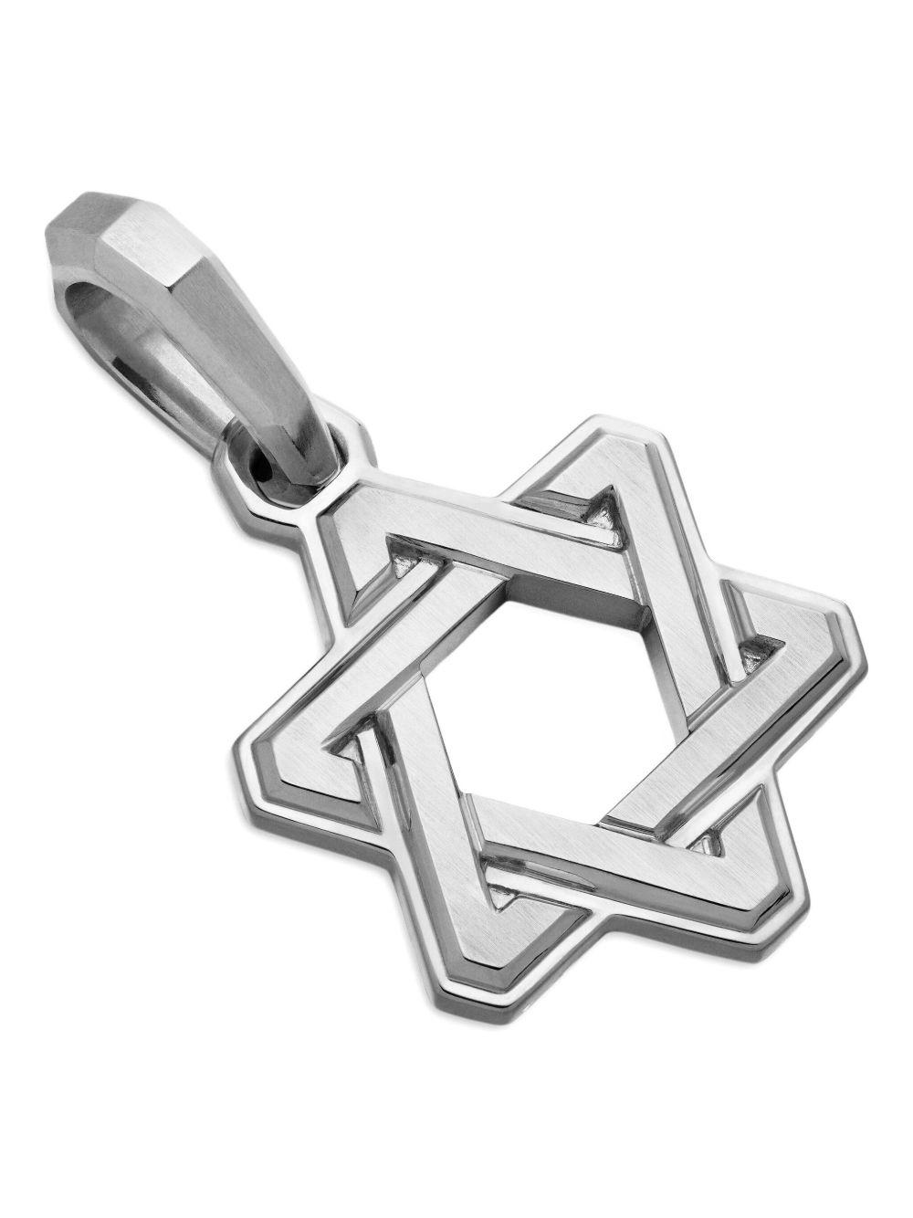 sterling silver Deco Star of David pendant (24mm) Product Image