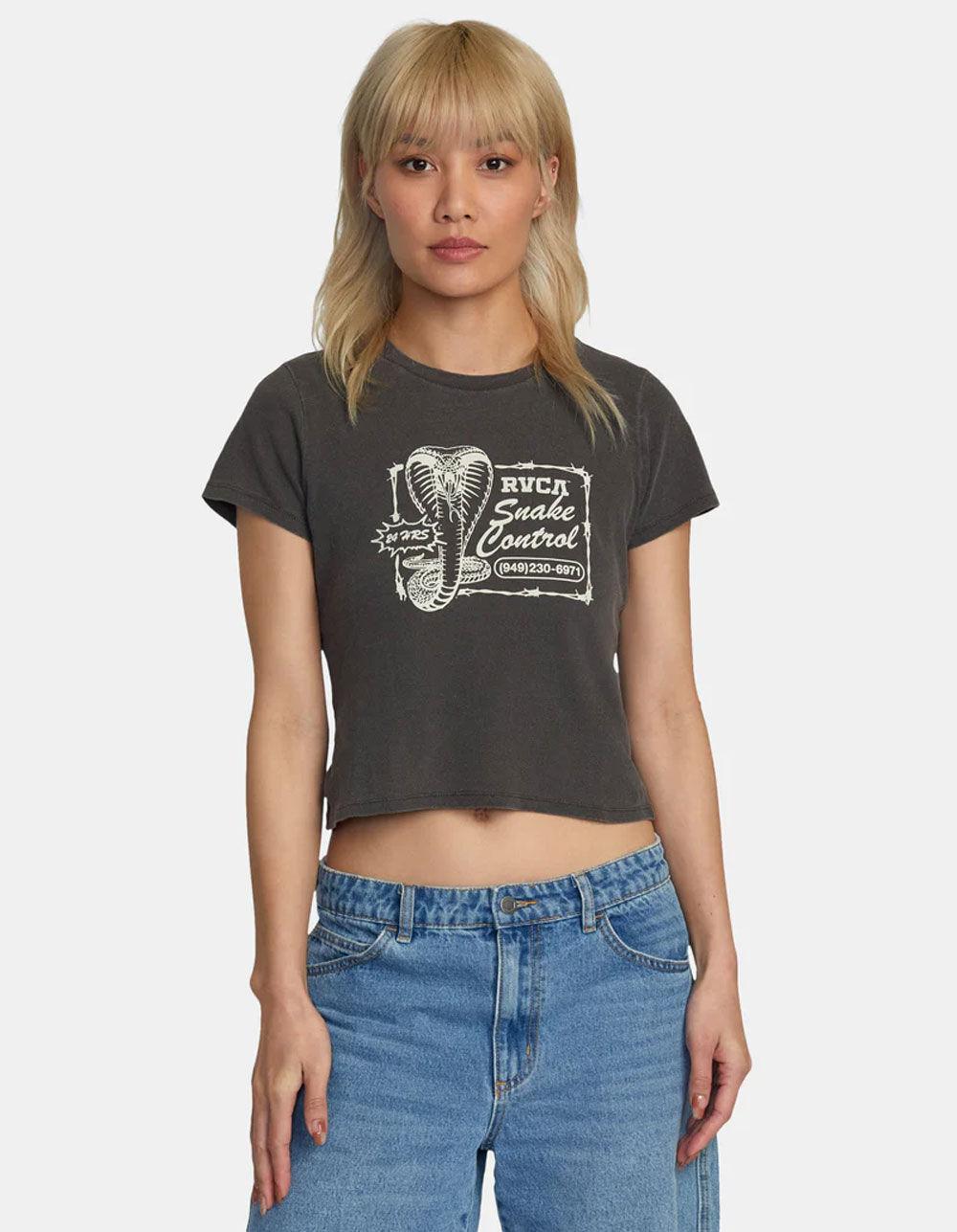 RVCA 411 Womens Crop Tee - GRAPHITE Product Image