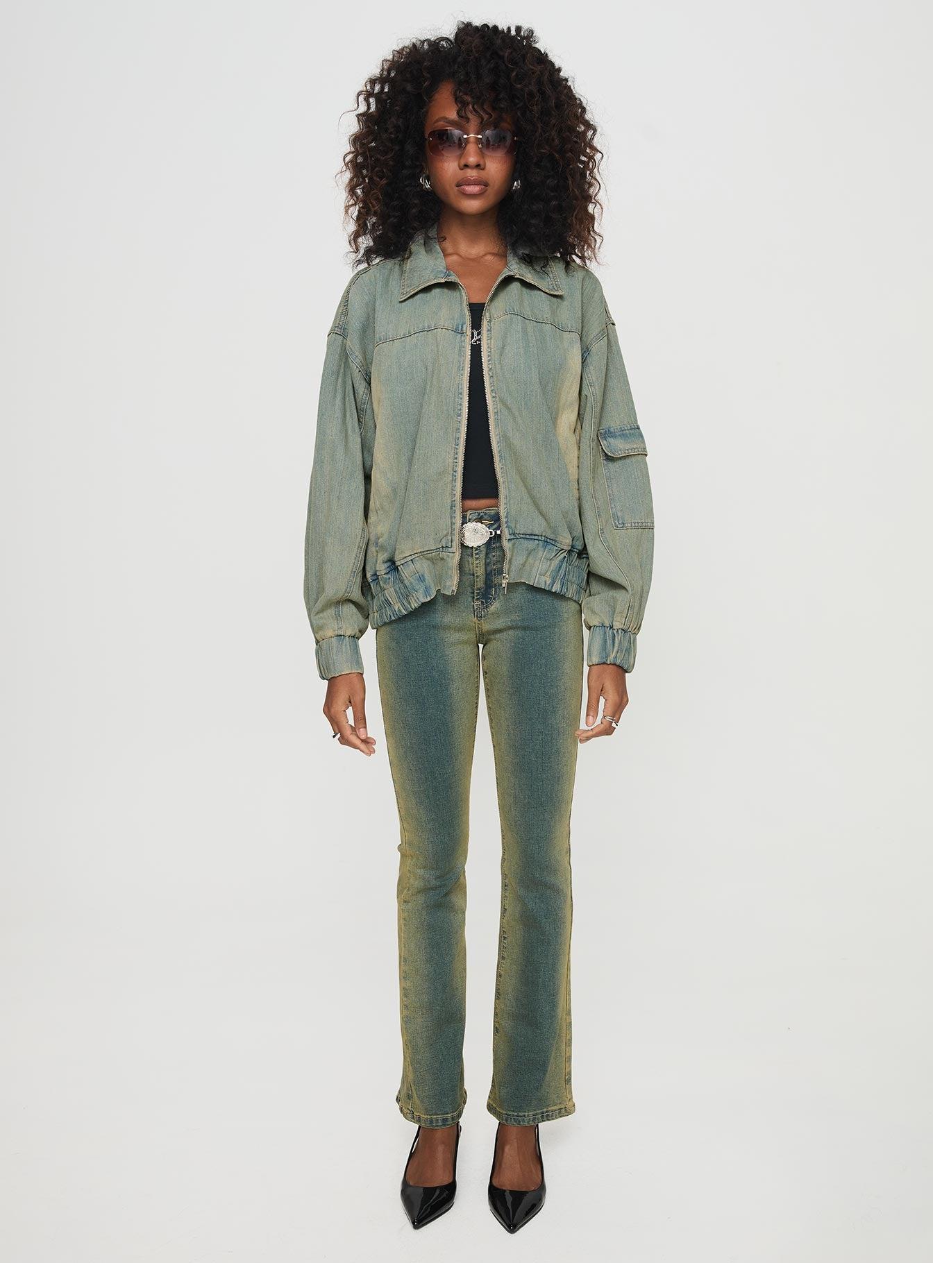 Korbin Denim Bomber Jacket Antique Wash Product Image