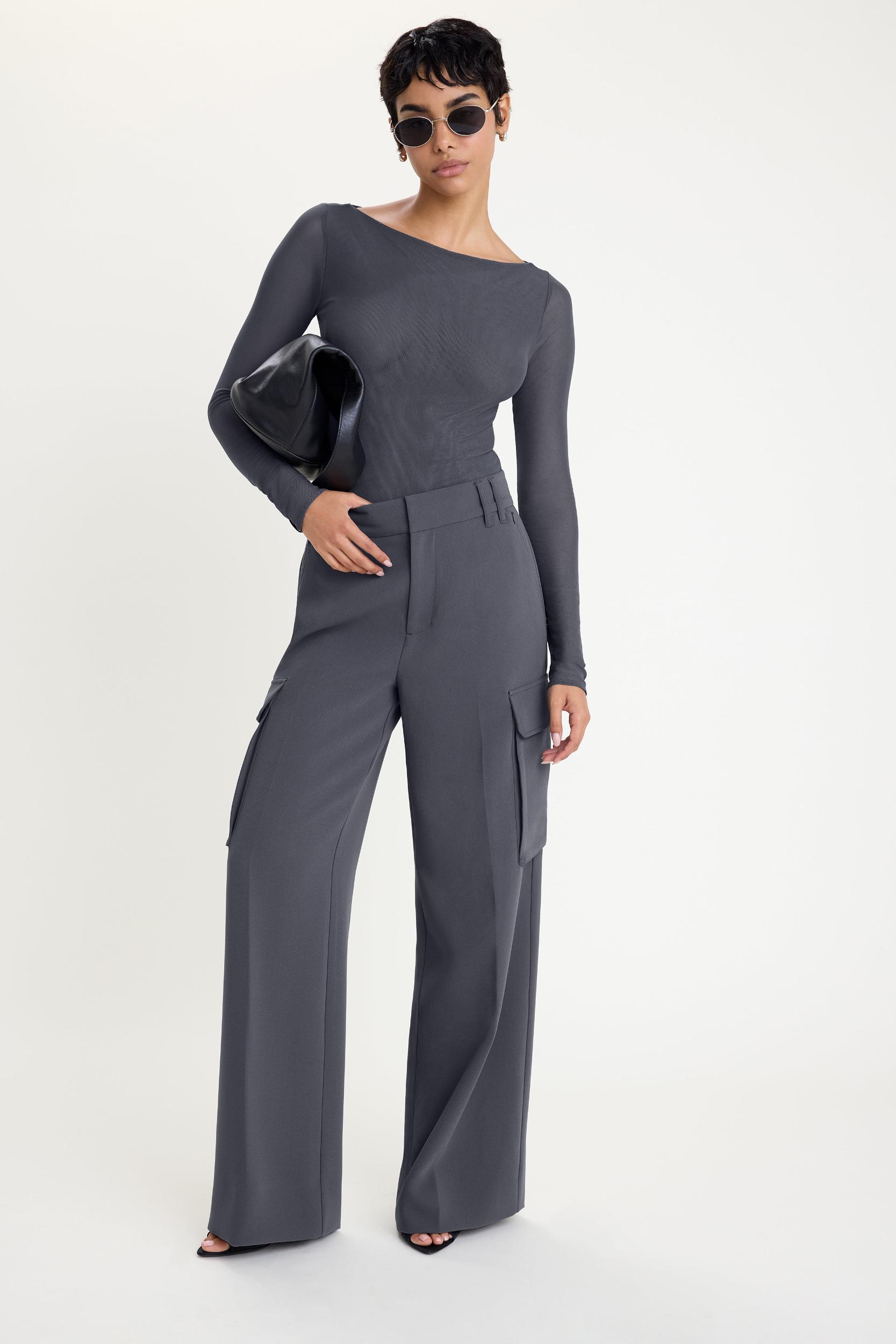 LUXE SUITING  CARGO TROUSERS | CARBON003 Product Image