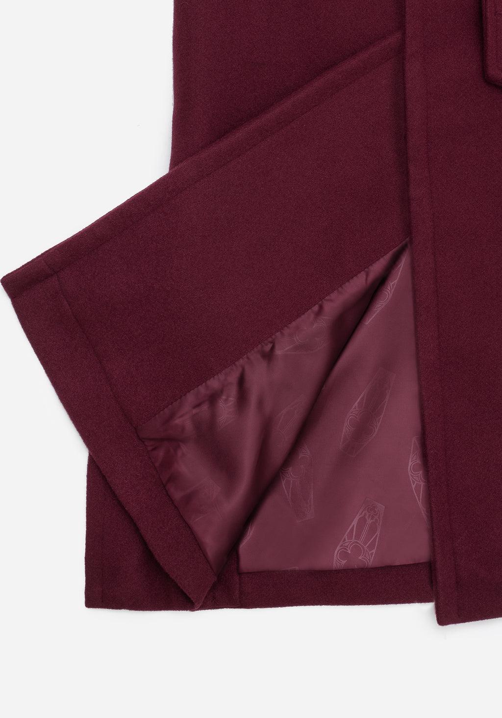 Meltdown Oversized Coat with Brooch - Red Product Image