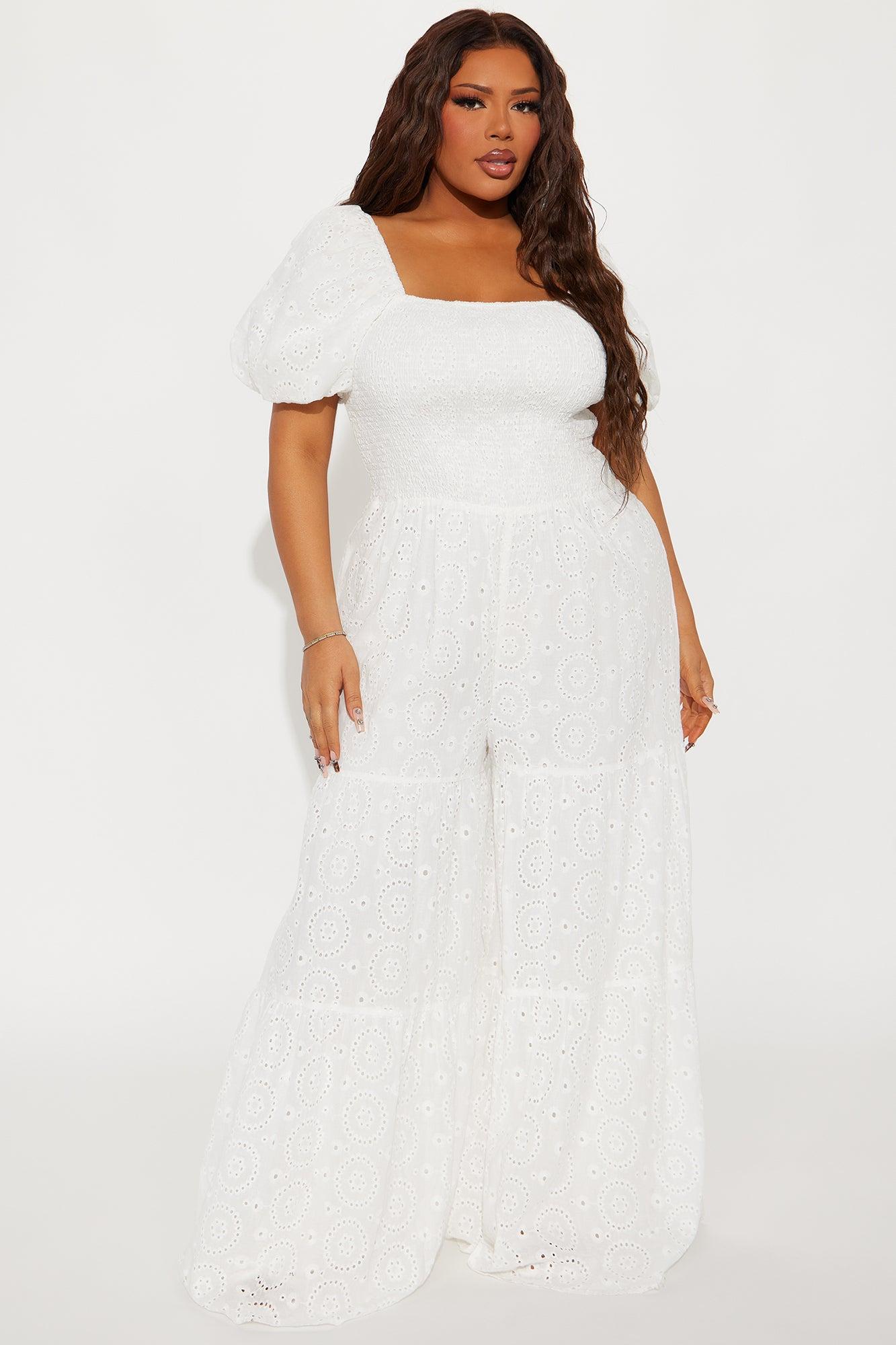 Marlena Eyelet Lace Jumpsuit - White Product Image