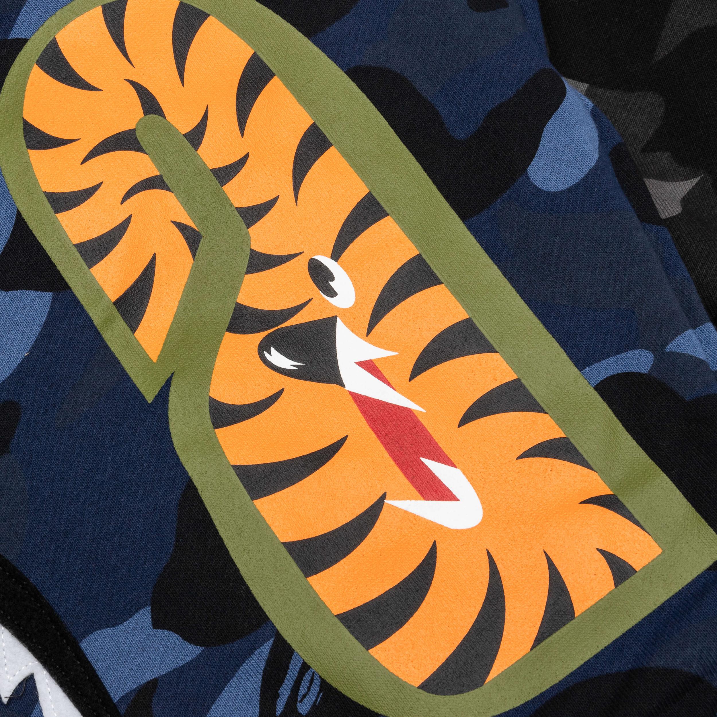 Color Camo Separate Shark Full Zip Hoodie - Black/Navy Male Product Image