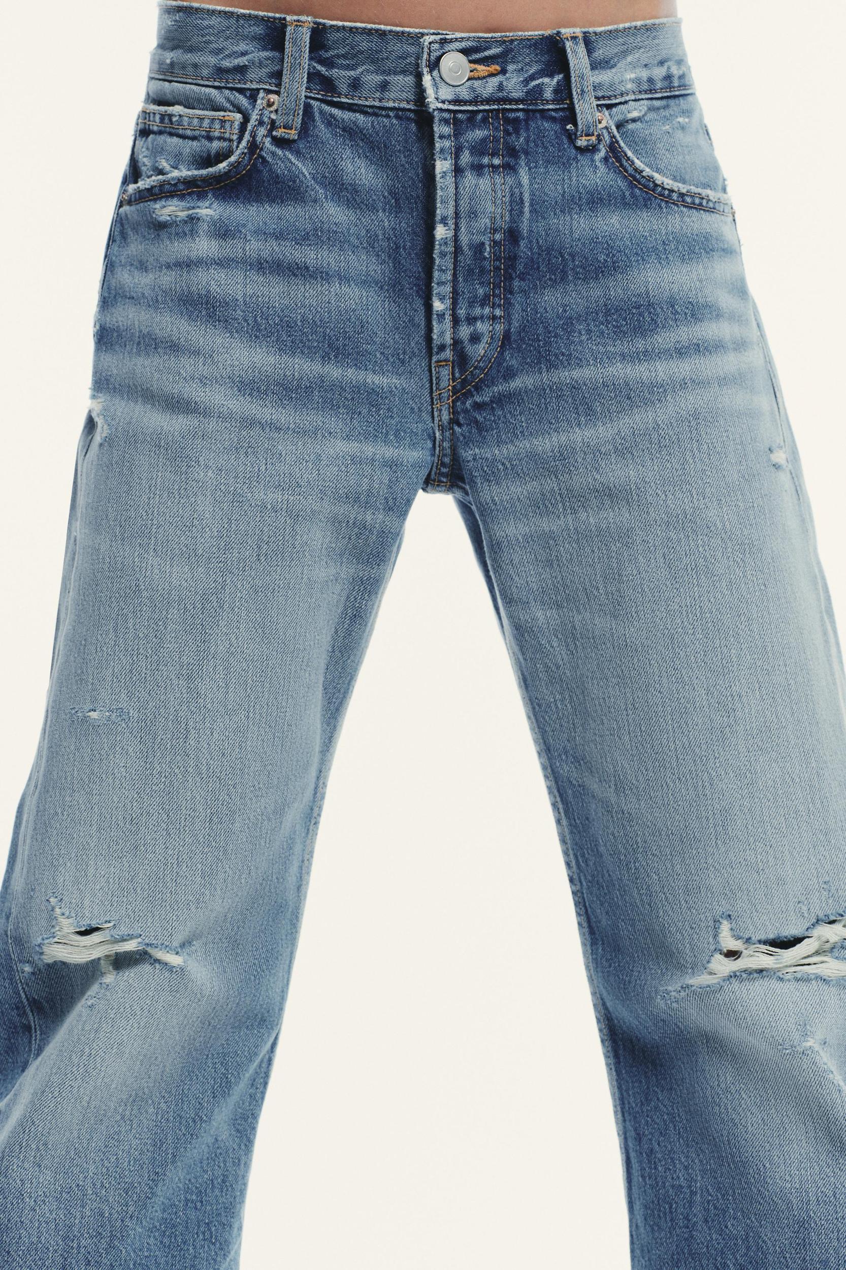 TRF STRAIGHT LEG FOLD UP MID-RISE JEANS Product Image