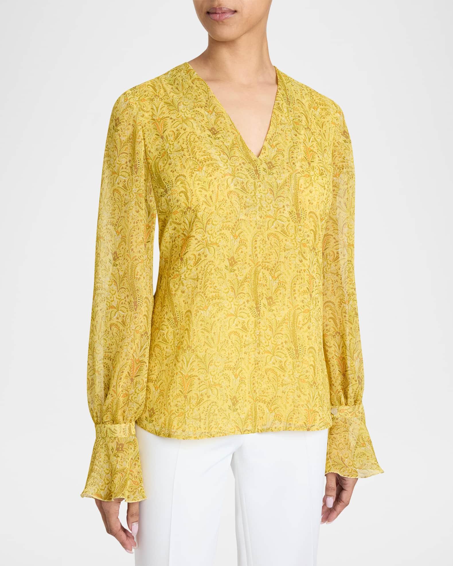 Rue Floral-Print Georgette Blouse Product Image