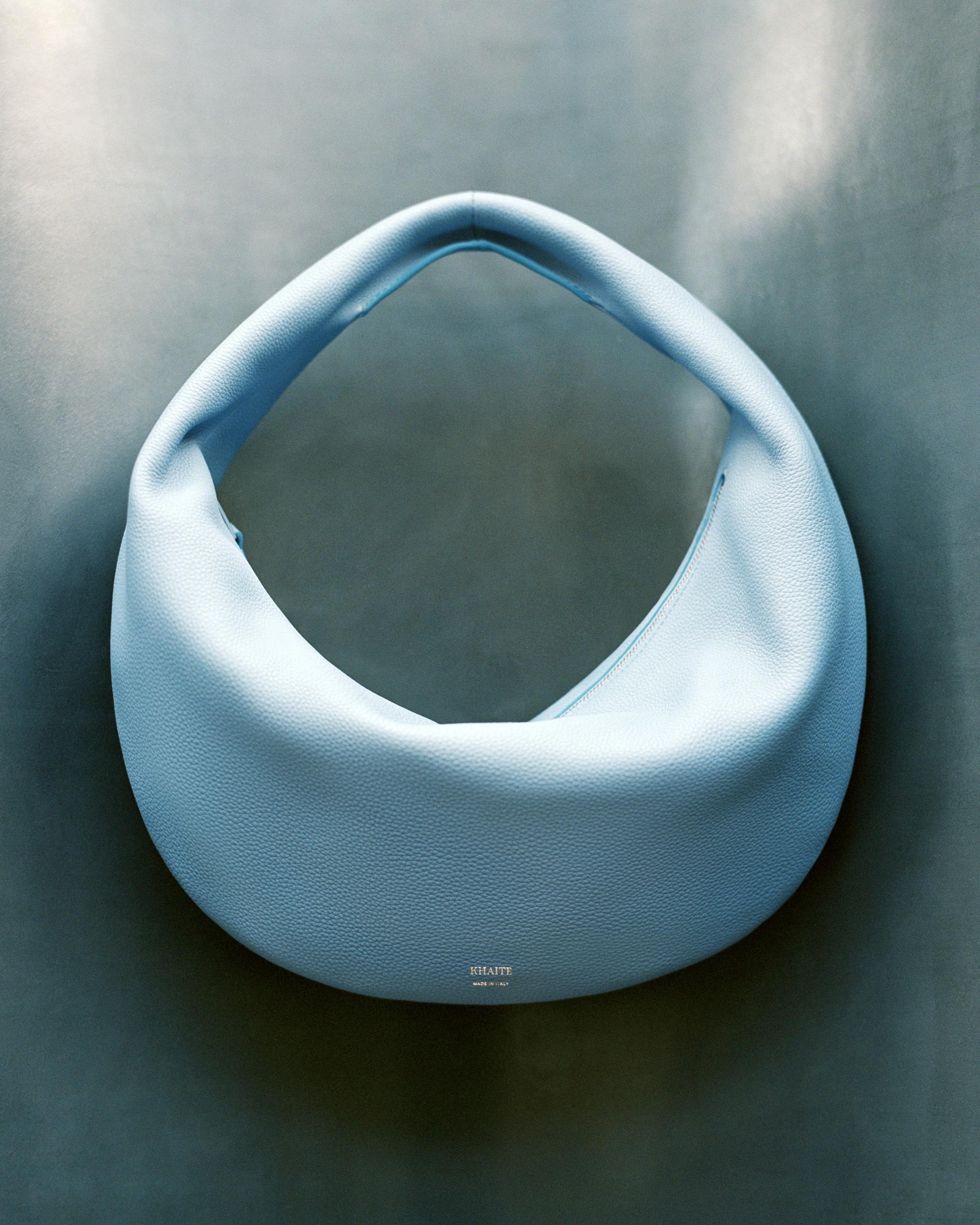 Medium Olivia Hobo in Sky Blue Pebbled Leather Product Image