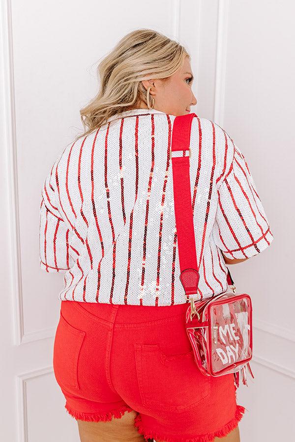 Spirit Squad Sequin Top in Red Curves Product Image