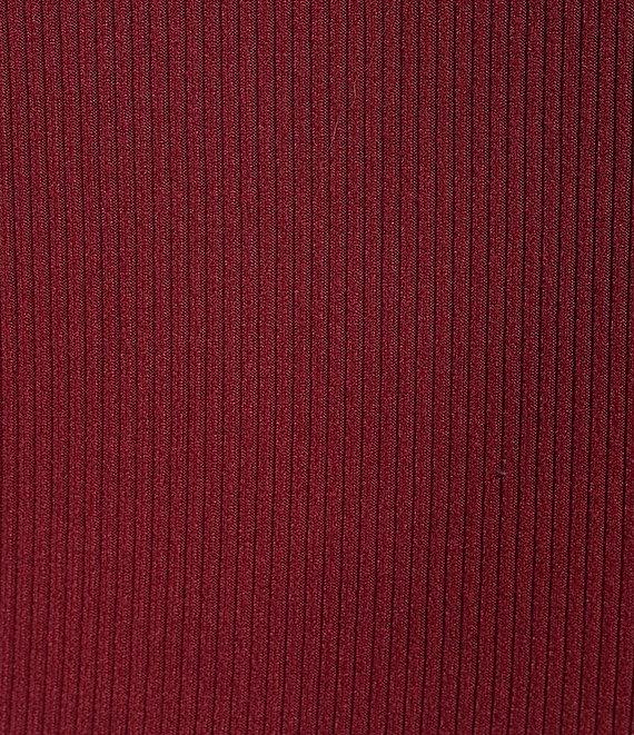 Honey & Sparkle 90s Rib Knit Scoop Neck Pico Edge Rosette Trim Short Sleeve A-Line Skater Dress Product Image